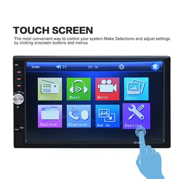 Bluetooth 7 Inch 2 DIN Car MP5 MP4 Player Touch Screen Car Radio Player HD Bluetooth Car Stereo Radio FM /MP5 /USB /AUX
Bluetooth 7 Inch 2 DIN Car MP5 MP4 Player Touch Screen Car Radio Player HD Bluetooth Car Stereo Radio FM /MP5 /USB /AUX