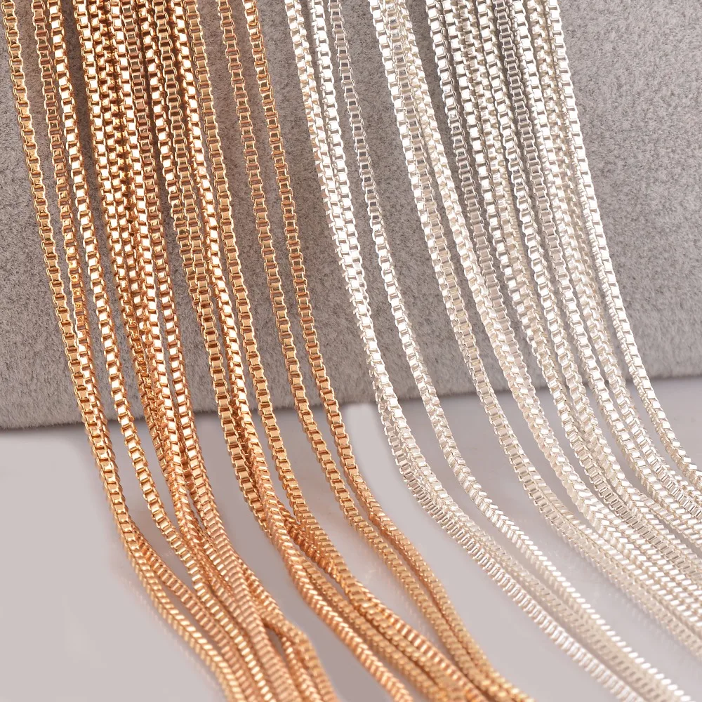 30pcs 2mm wholesale silver plated quality box chain necklace for pendant and gold necklace,customized length 16-35 inches
30pcs 2mm wholesale silver plated quality box chain necklace for pendant and gold necklace,customized length 16-35 inches