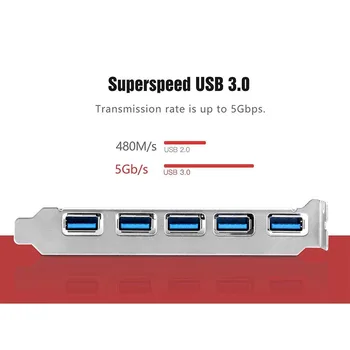 USB 3.0 PCI-E 7-Port Expansion Card Adapter 5 External 2 Internal Ports up to 5Gbps with SATA to 4 Pin Molex Power Converter
USB 3.0 PCI-E 7-Port Expansion Card Adapter 5 External 2 Internal Ports up to 5Gbps with SATA to 4 Pin Molex Power Converter