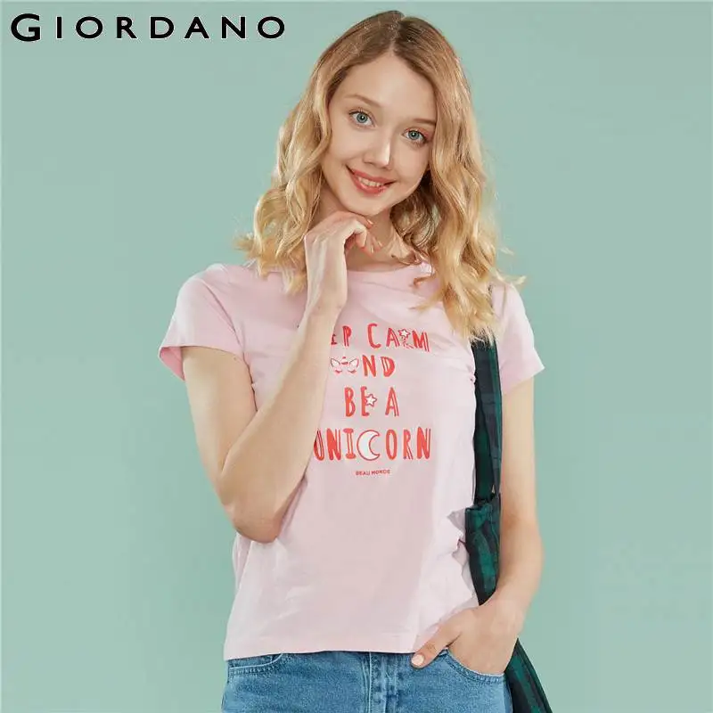 Giordano Women T-shirt Women Printed Pattern Ribbed O Neck Short Sleeve Letter Tshirt Women Fashion Fun Femme Tops
Giordano Women T-shirt Women Printed Pattern Ribbed O Neck Short Sleeve Letter Tshirt Women Fashion Fun Femme Tops