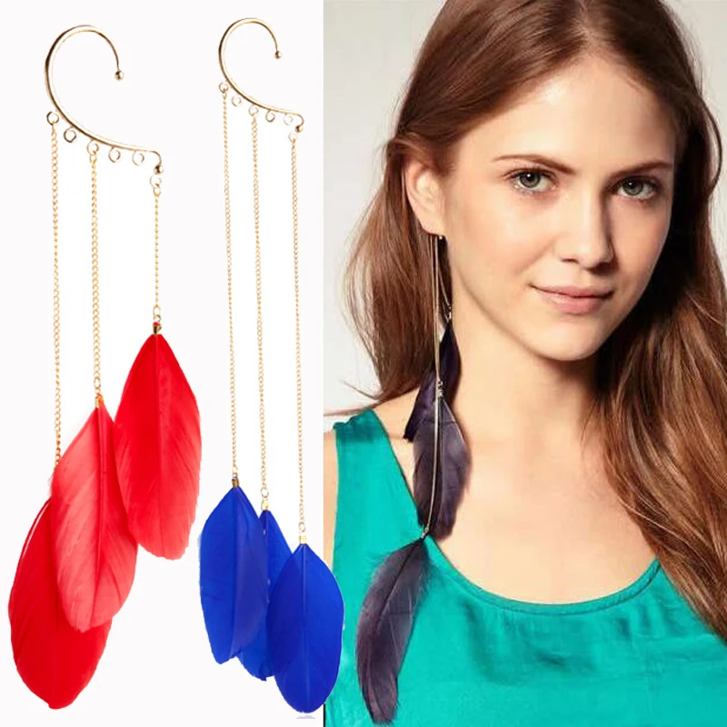 2Piece(1Pair) Angel Wing Feather Earrings Summer Cute Punk Tassel ear hook earrings Ear Clip Ear Cuff For Women Girl Summer Gift 
2Piece(1Pair) Angel Wing Feather Earrings Summer Cute Punk Tassel ear hook earrings Ear Clip Ear Cuff For Women Girl Summer Gift