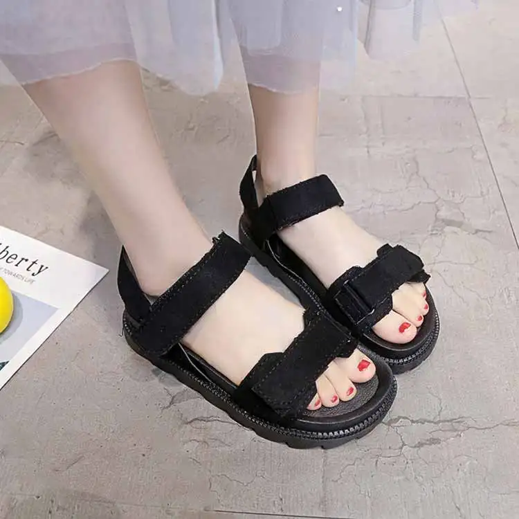 Women shoes adult solid sandals women 2019 fashion med heel height women sandals flat with casual shoes woman sandals female (9)