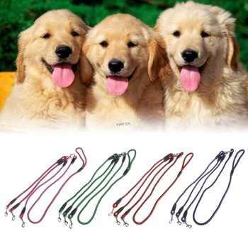 

Dog Coupler Leash Splitter Triple Dogs Leash Coupler Lead With Nylon Soft Handle For Walking 3 Dogs Outside 3 in 1 Traction Rope