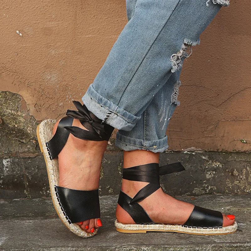 Summer Sandals Shoes Woman 2019 Zapatos De Mujer Casual Women's Straw-knitted hemp rope bottom Ankle Cross-tied Open Toe Sandals
Summer Sandals Shoes Woman 2019 Zapatos De Mujer Casual Women's Straw-knitted hemp rope bottom Ankle Cross-tied Open Toe Sandals