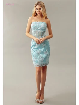 Sky Blue Elegant Cocktail Dresses Sheath Strapless Short Mini Appliques Lace Party Plus Size Homecoming Dresses
Sky Blue Elegant Cocktail Dresses Sheath Strapless Short Mini Appliques Lace Party Plus Size Homecoming Dresses