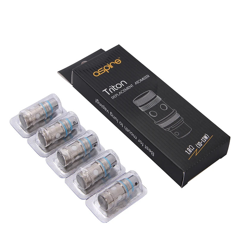 5PCS Original Aspire Triton Coil head 0.3 0.4 1.8ohm Replacement Coils With Japanese Organic Cotton Trion Coil Evaporator E Cig 03