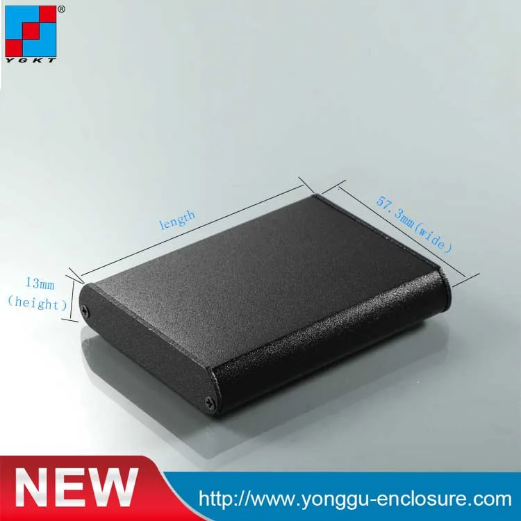 YGK-032 57.3*13-73 mm (WxH-L) custom aluminium extrusion box shell 
YGK-032 57.3*13-73 mm (WxH-L) custom aluminium extrusion box shell