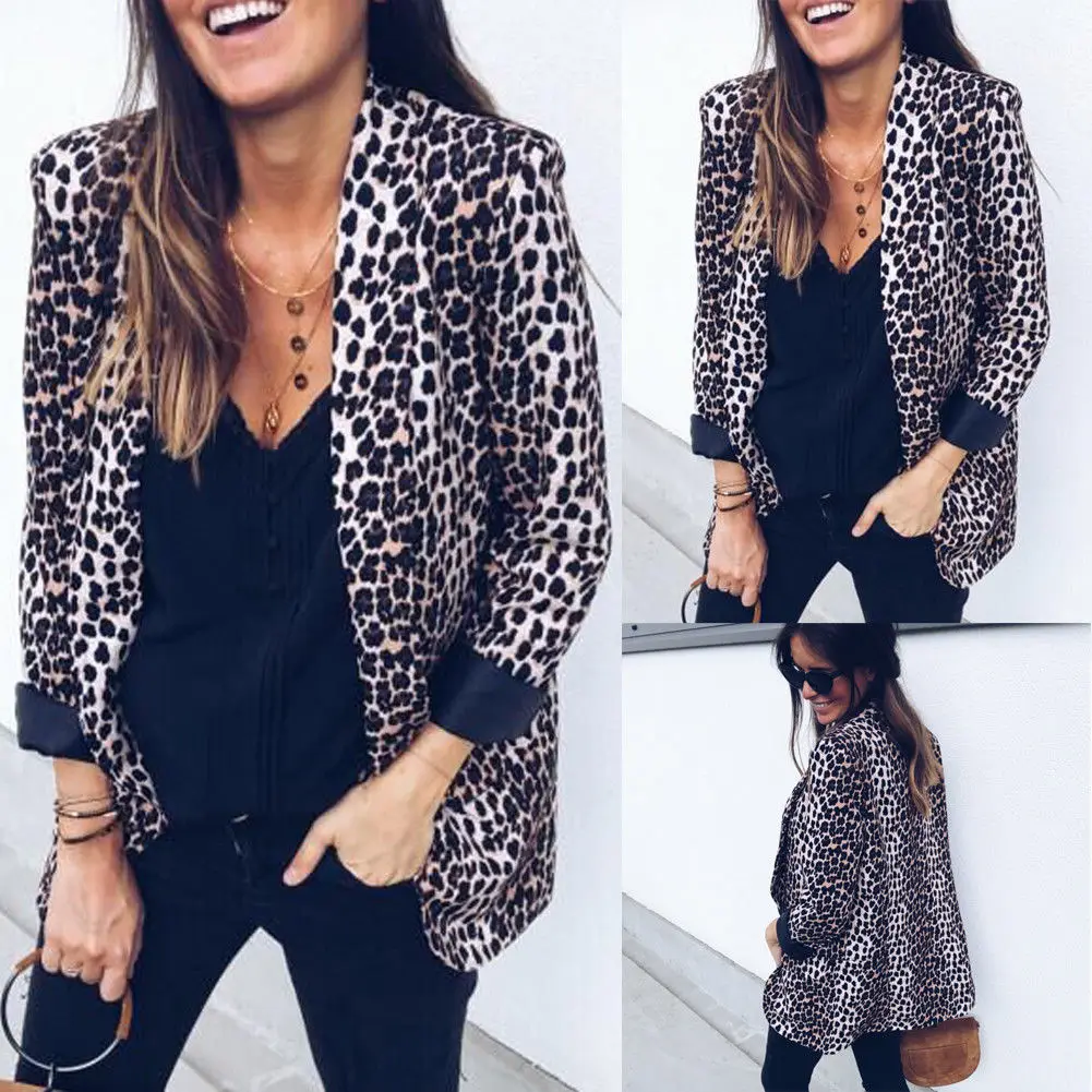 Plus Size Womens OL Jacket Coat Ladies Long Sleeve Leopard Cardigan Fashion Women Tops Outwear
Plus Size Womens OL Jacket Coat Ladies Long Sleeve Leopard Cardigan Fashion Women Tops Outwear