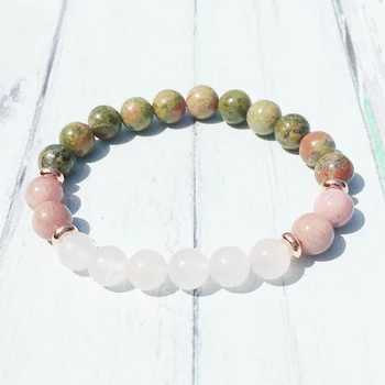 MG0361 8 mm Unakite Women`s Yoga Bracelet Natural Rhodonite Beaded Wrist Mala Bracelet Energy Rose Quarz Jewelry
MG0361 8 mm Unakite Women`s Yoga Bracelet Natural Rhodonite Beaded Wrist Mala Bracelet Energy Rose Quarz Jewelry
