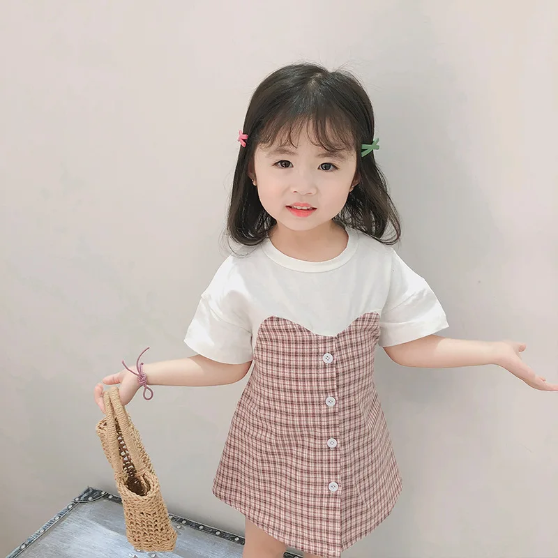 2019 Summer New Arrival korean style cotton matching colors plaid all-match mini short sleeve dress for cute sweet baby girls
2019 Summer New Arrival korean style cotton matching colors plaid all-match mini short sleeve dress for cute sweet baby girls