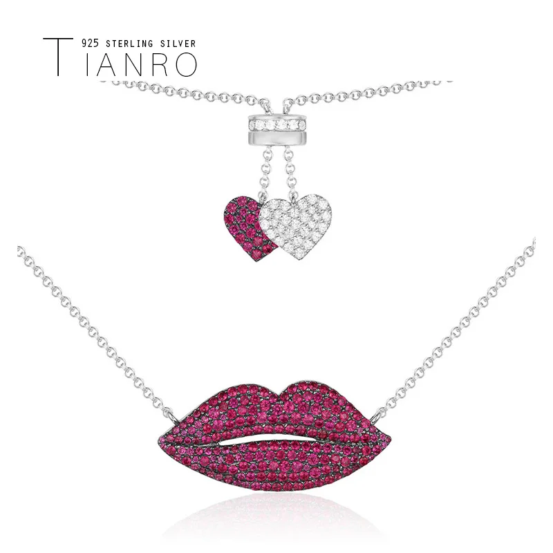 TIANRO 925 sterling silver exaggerated lip necklace Korean version full of lip print pendant simple ladies clavicle chain
TIANRO 925 sterling silver exaggerated lip necklace Korean version full of lip print pendant simple ladies clavicle chain