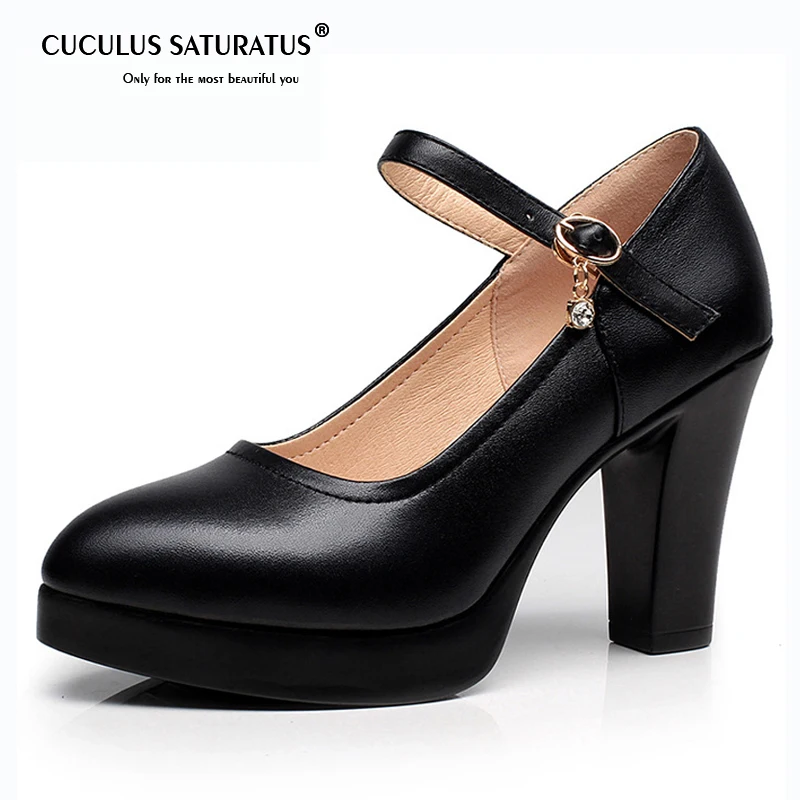 Cuculus Genuine Leather 10cm 8cm 5cm High Heels Plus Size Black Heels Female Bridal Platform Pumps Lady Tacons Chunky Shoes 1803
Cuculus Genuine Leather 10cm 8cm 5cm High Heels Plus Size Black Heels Female Bridal Platform Pumps Lady Tacons Chunky Shoes 1803