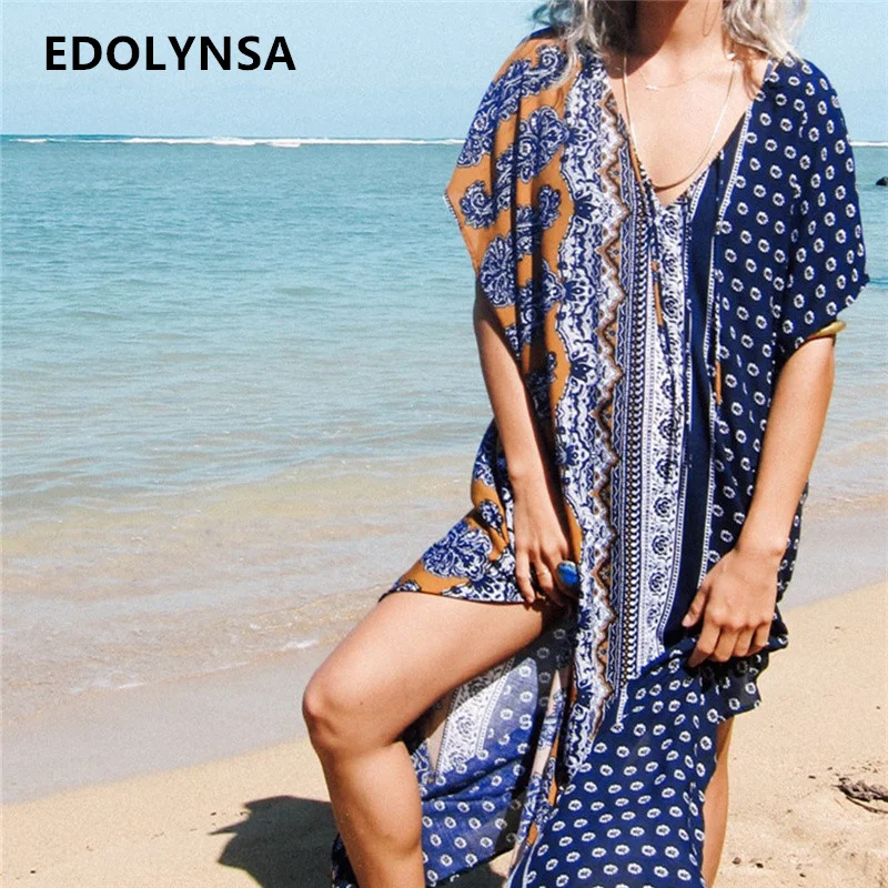 Boho Bohemian Blue Print Maxi Dress Plus Size Short Sleeve Side Split Loose Long Party Dress Shirt Women Clothes 2019 Tunic N538
Boho Bohemian Blue Print Maxi Dress Plus Size Short Sleeve Side Split Loose Long Party Dress Shirt Women Clothes 2019 Tunic N538