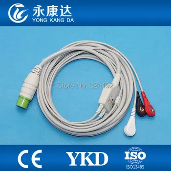 One Piece ECG cable and leadwires,3-lead,Snap ,AHA, Compatible for FUKUDA DENSHI
One Piece ECG cable and leadwires,3-lead,Snap ,AHA, Compatible for FUKUDA DENSHI