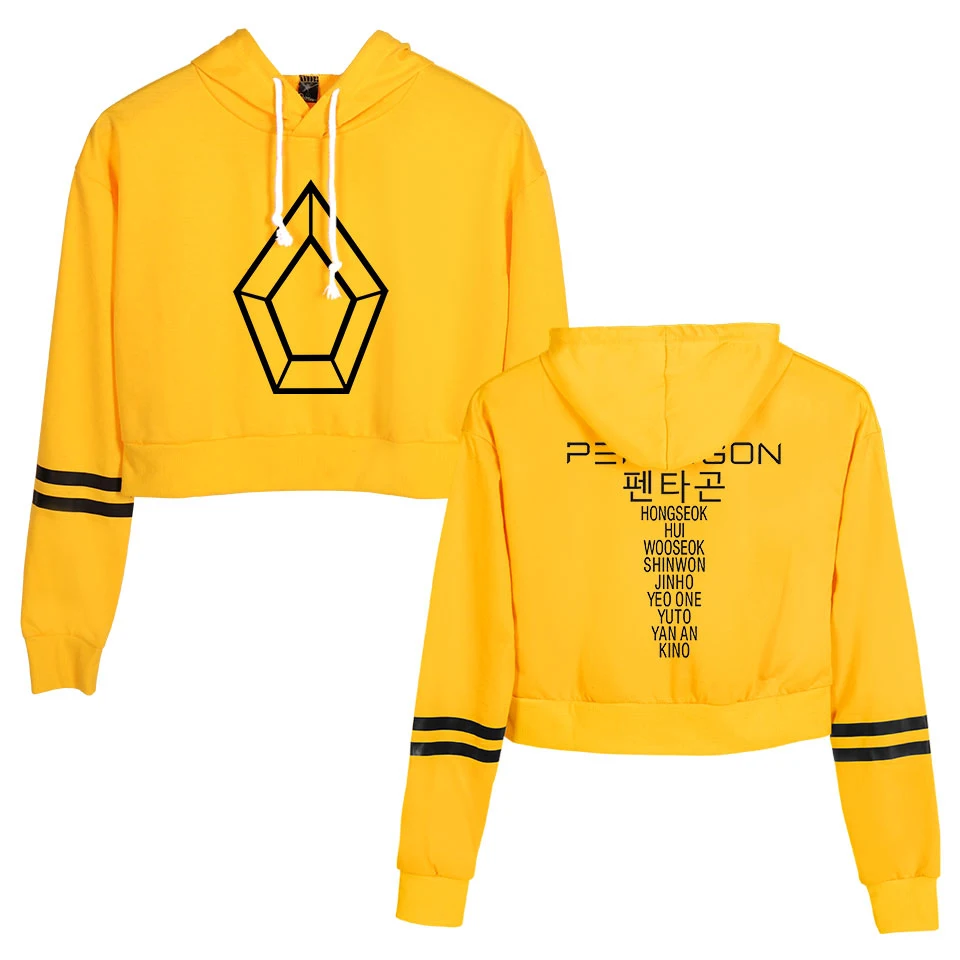 2019 Hot pentagon yellow hoodie fashion Women belly navel hoodies pentagon Long sleeve short hoodies sweatshirt streetwear tops
2019 Hot pentagon yellow hoodie fashion Women belly navel hoodies pentagon Long sleeve short hoodies sweatshirt streetwear tops