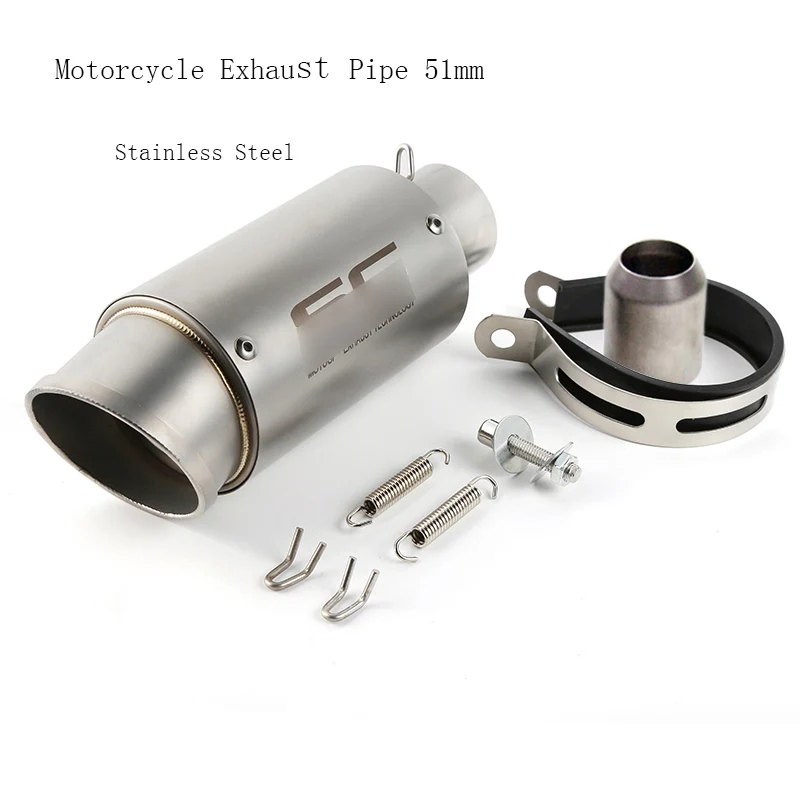 Universal 51mm Motorcycle Exhaust Tip Pipe Stainless Steel Moto Bike Pot Escape Exhaust Pipe No DB Killer Street Bike Modified
Universal 51mm Motorcycle Exhaust Tip Pipe Stainless Steel Moto Bike Pot Escape Exhaust Pipe No DB Killer Street Bike Modified