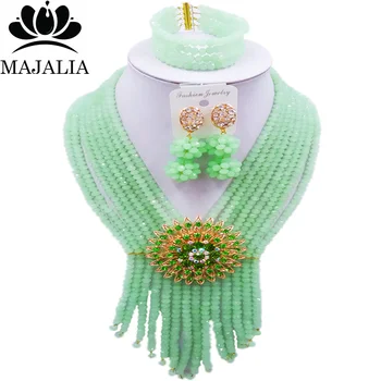 Majalia Luxury African Jewelry Set Mint green Crystal Bead Bride Jewelry Nigerian Wedding Jewelry Sets 8CS018
Majalia Luxury African Jewelry Set Mint green Crystal Bead Bride Jewelry Nigerian Wedding Jewelry Sets 8CS018
