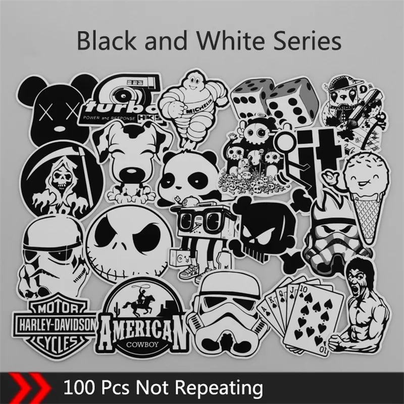 100 Pcs/Pack Graffiti Stickers Black and White Series Waterproof Wallpaper Decal Sticker Suitcase Helmet Car DIY Stickers Toys
100 Pcs/Pack Graffiti Stickers Black and White Series Waterproof Wallpaper Decal Sticker Suitcase Helmet Car DIY Stickers Toys