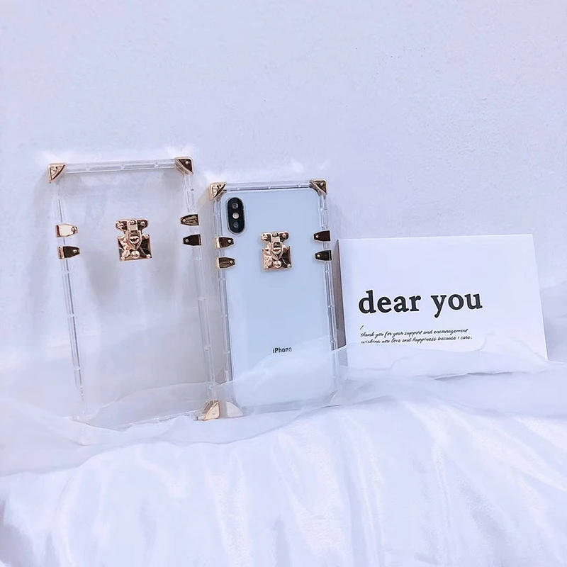 Super Luxury retro brand metal square transparent soft phone case for iphone XR X XS MAX 7 8 Plus clear silicone fashion cover
Super Luxury retro brand metal square transparent soft phone case for iphone XR X XS MAX 7 8 Plus clear silicone fashion cover