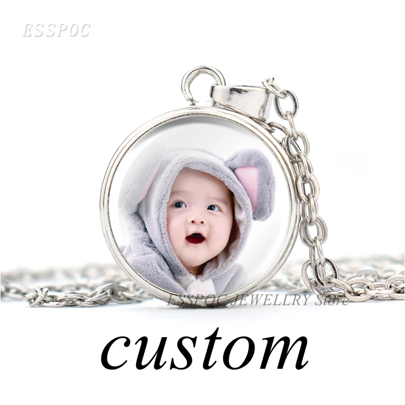 Personalized Custom Photo Silver Button Necklace DIY Logo Pendant Glass Cabochon Jewelry Making Baby Lover Birthday Women Gifts 
Personalized Custom Photo Silver Button Necklace DIY Logo Pendant Glass Cabochon Jewelry Making Baby Lover Birthday Women Gifts