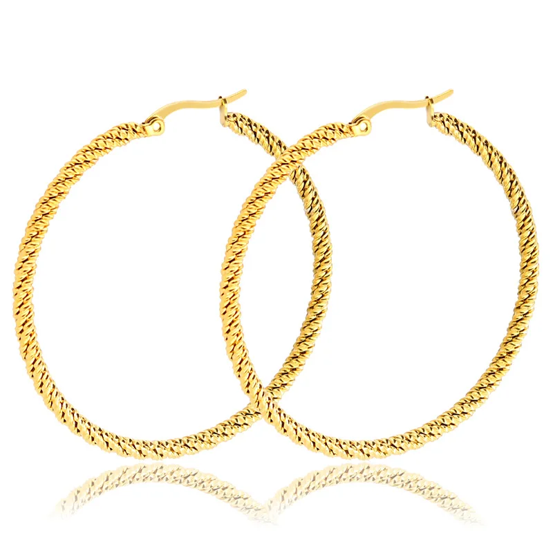 Stainless steel twisted round big earrings four twist fashion trend twist hypoallergenic earrings for women girls jewelry gift
Stainless steel twisted round big earrings four twist fashion trend twist hypoallergenic earrings for women girls jewelry gift