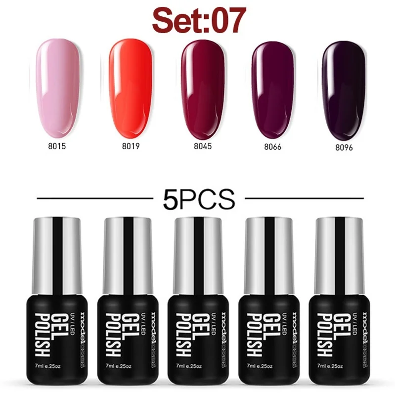 Modelones 5Pcs/Lot Red Color Led Gel Nail Polish Nail Art Hybrid Gel Lacquer Set Soak Off UV Nail Enamel Varnish Gel Kits
Modelones 5Pcs/Lot Red Color Led Gel Nail Polish Nail Art Hybrid Gel Lacquer Set Soak Off UV Nail Enamel Varnish Gel Kits