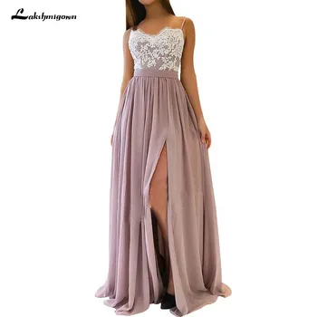 Lakshmigown Spaghetti Straps Long Chiffon Bridesmaid Dresses With Appliques Lace Side Slit Women Party Gowns Wedding Guest Dress
Lakshmigown Spaghetti Straps Long Chiffon Bridesmaid Dresses With Appliques Lace Side Slit Women Party Gowns Wedding Guest Dress