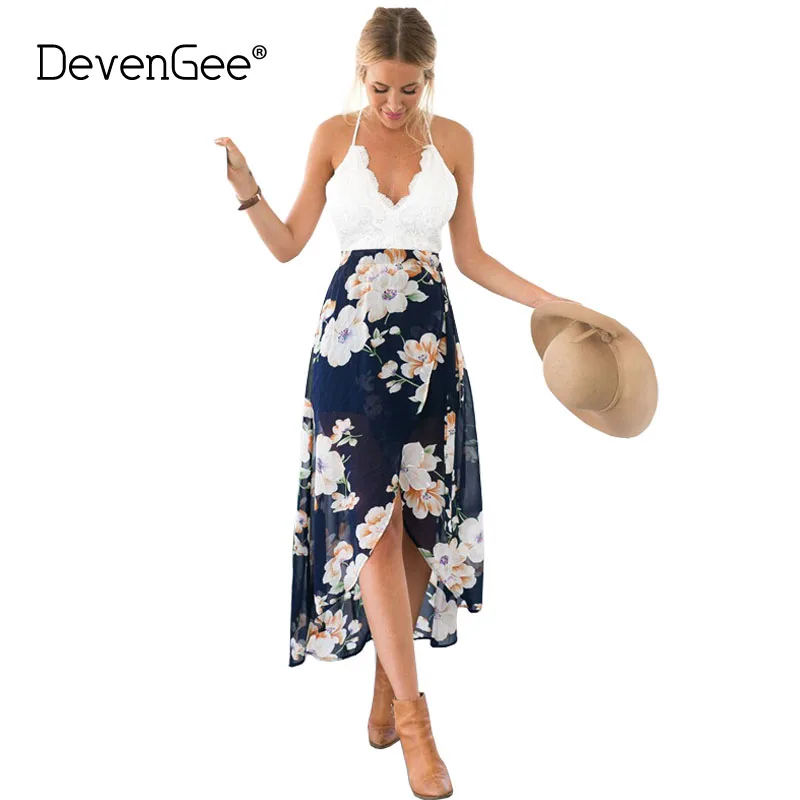DevenGee 2019 Sexy Floral Print Lace Summer Dress Women Clothing Strap Deep V Neck Backless Chiffon Beach Boho Midi Dress 0211
DevenGee 2019 Sexy Floral Print Lace Summer Dress Women Clothing Strap Deep V Neck Backless Chiffon Beach Boho Midi Dress 0211