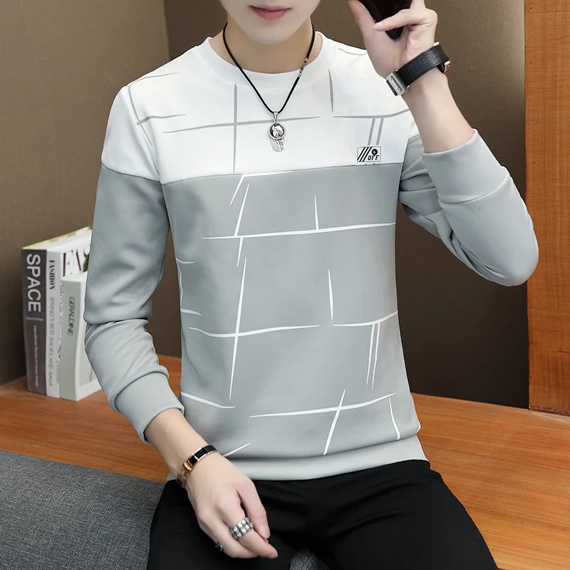 Spring Men's Long Sleeve T-shirt Trendy Top Bottom Shirt Men's Spring Sanitary Wear Men's T-shirt Clothes
Spring Men's Long Sleeve T-shirt Trendy Top Bottom Shirt Men's Spring Sanitary Wear Men's T-shirt Clothes