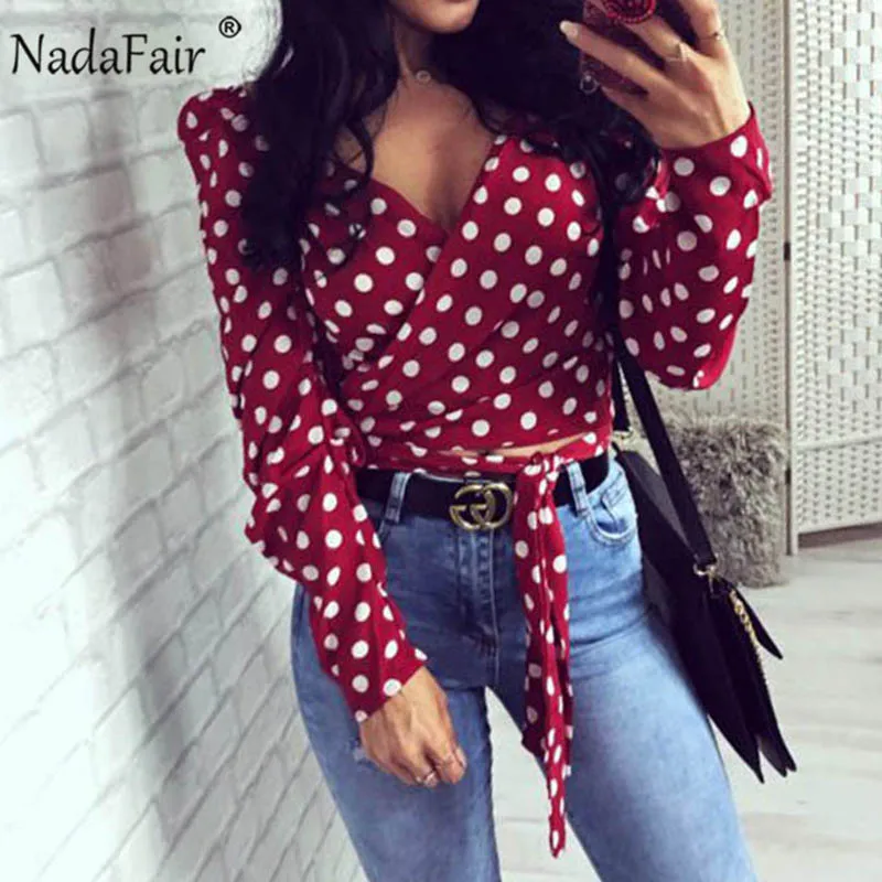 Nadafair Polka Dot Long Sleeve Chiffon Blouse Women 2019 Summer V Neck Lace Up Sexy Off Shoulder Tops And Blouse Plus Size
Nadafair Polka Dot Long Sleeve Chiffon Blouse Women 2019 Summer V Neck Lace Up Sexy Off Shoulder Tops And Blouse Plus Size
