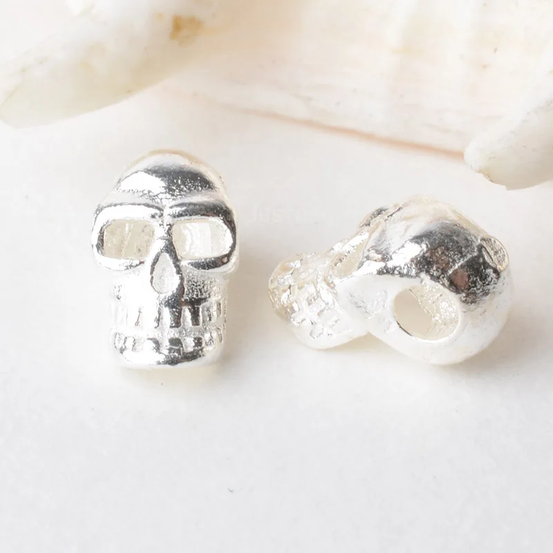 solid 925 Sterling Silver Skull Charm Bead, Silver spacer loose bead with 2mm hole jewelry diy components accessories
solid 925 Sterling Silver Skull Charm Bead, Silver spacer loose bead with 2mm hole jewelry diy components accessories