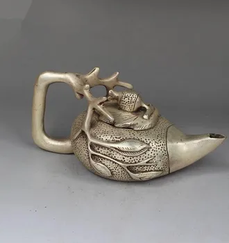 China collection archaize white copper tree branch Peach shape teapot craft statue
China collection archaize white copper tree branch Peach shape teapot craft statue