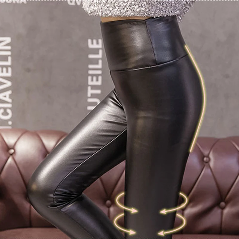 BGTEEVER Plus Size Winter Skinny Women Pants Dropshipping Female PU Leather Velvet Tight Trousers Elastic Waist Pencil Pants
BGTEEVER Plus Size Winter Skinny Women Pants Dropshipping Female PU Leather Velvet Tight Trousers Elastic Waist Pencil Pants