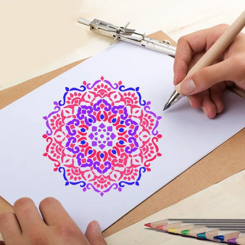 Bullet Journal Openwork Drawing Lace Ruler Cake Spray Printed Pattern Decorative Lace Ruler Stencil Graffiti Template Reusable
Bullet Journal Openwork Drawing Lace Ruler Cake Spray Printed Pattern Decorative Lace Ruler Stencil Graffiti Template Reusable
