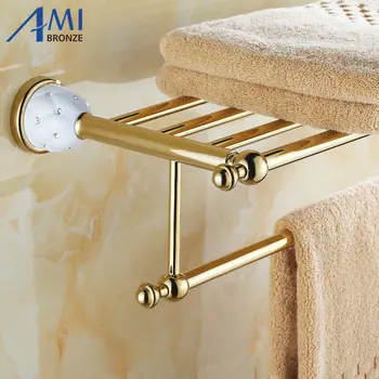 63GD Series Series Towel Rack Golden Polish Copper With Diamond Continental Bathroom Accessories With Towel Bar Towel Shelf
63GD Series Series Towel Rack Golden Polish Copper With Diamond Continental Bathroom Accessories With Towel Bar Towel Shelf