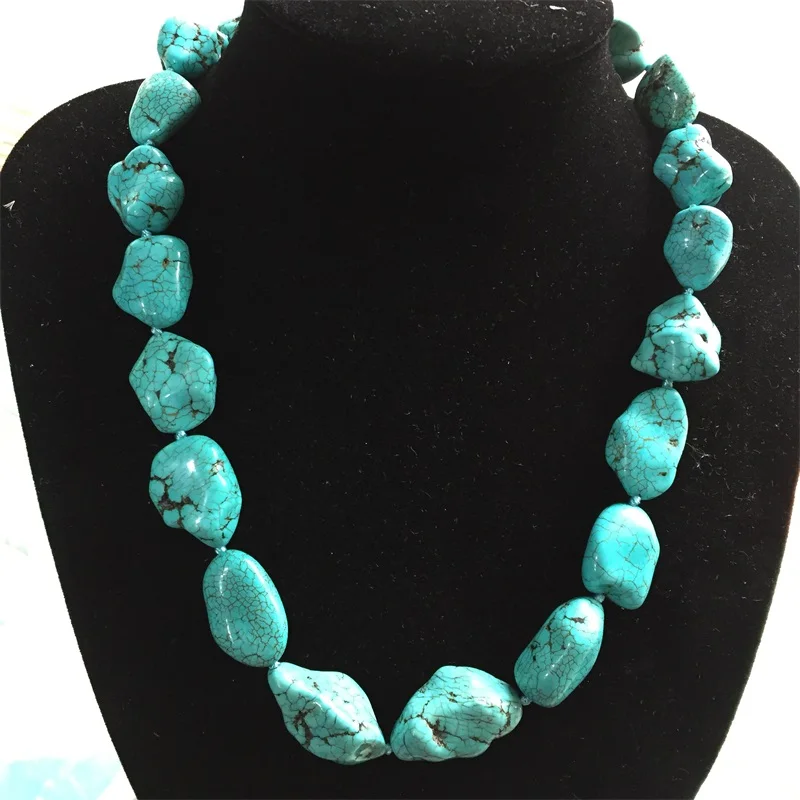 Fashion Irregular Turquoises Nugget Round Bead Knot Statement Necklaces Stone Long Necklace for Women Minimalist Jewelry Gift
Fashion Irregular Turquoises Nugget Round Bead Knot Statement Necklaces Stone Long Necklace for Women Minimalist Jewelry Gift