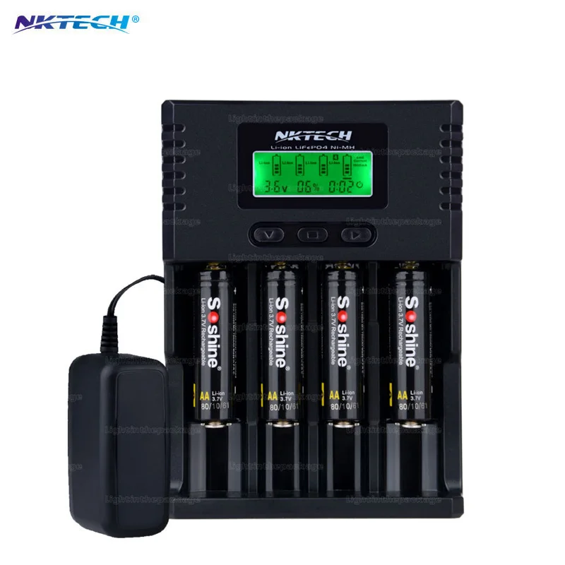 NKTECH H4 14500 battery charge Digicharger LCD Display For 18650 Charger 14500 16340 26650 VS D4 H4+4X Soshine 14500
NKTECH H4 14500 battery charge Digicharger LCD Display For 18650 Charger 14500 16340 26650 VS D4 H4+4X Soshine 14500