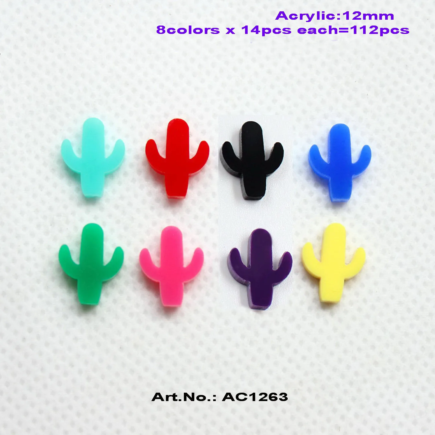 (14pcs each) 12mm Acrylic Cactus Earrings (no Stud) Accessories Supplies Assorted Colors Laser Cut 0.48"-AC1263
(14pcs each) 12mm Acrylic Cactus Earrings (no Stud) Accessories Supplies Assorted Colors Laser Cut 0.48"-AC1263