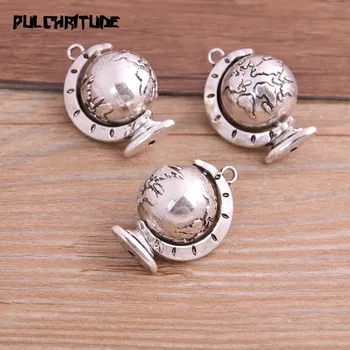 1pcs 30*27mm Metal Alloy Antique Silver color Color Big Globe Charms Rotatable Pendants For Jewelry Making DIY Craft
1pcs 30*27mm Metal Alloy Antique Silver color Color Big Globe Charms Rotatable Pendants For Jewelry Making DIY Craft