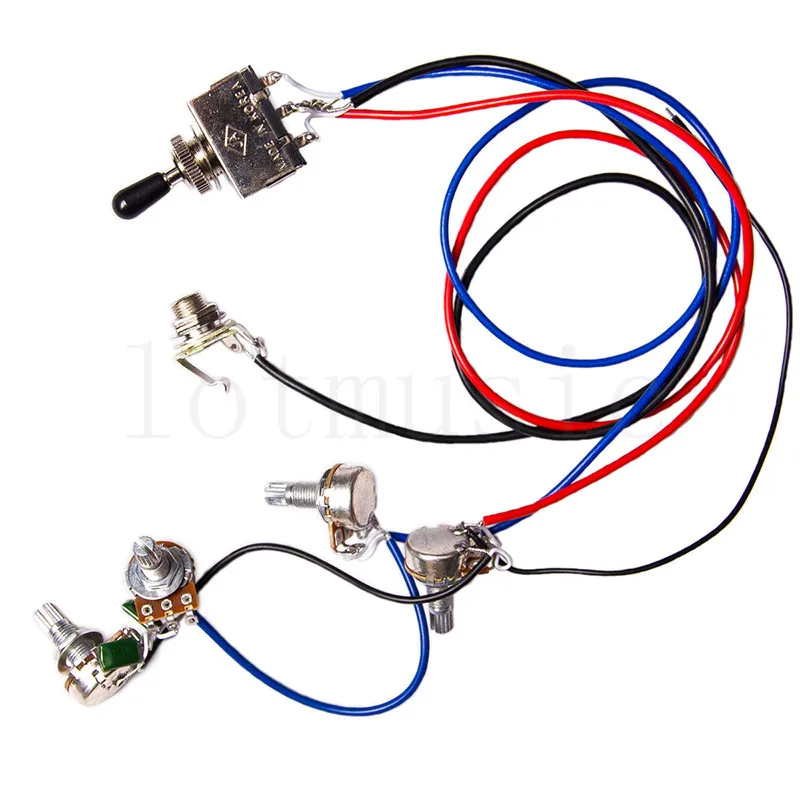Wiring Harness 2V2T 3Way Box Toggle Switch jack 4-500K For guitar parts high quality
Wiring Harness 2V2T 3Way Box Toggle Switch jack 4-500K For guitar parts high quality