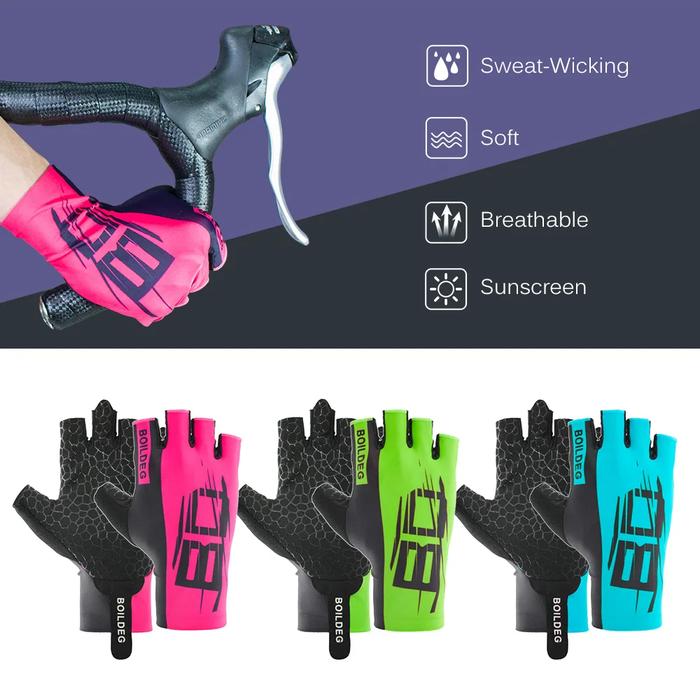 

BOODUN Men Women Cycling Gloves with Shock Absorb Gel Pad Breathable Half Finger Gym Gloves Bicycle Bike Cycling Mitts