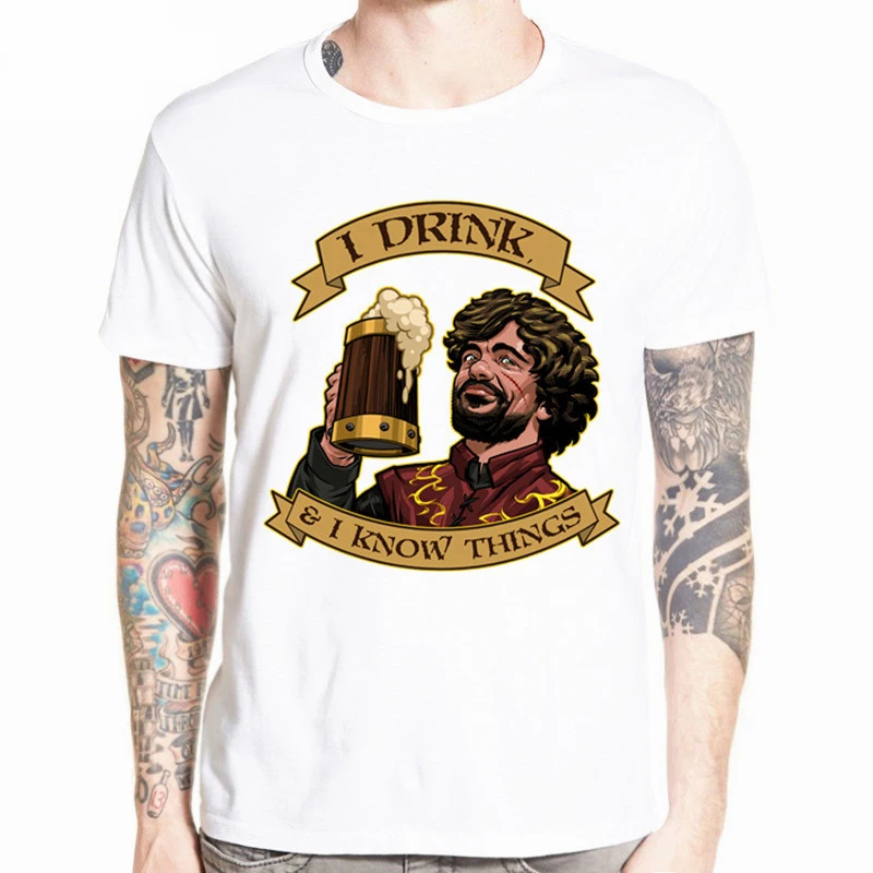 game of thrones t shirt Men's Tyrion Lannister I DRINK AND I KNOW THINGS Tshirts 2019 Summer T-shirt Tee Shirt Homme Clothes
game of thrones t shirt Men's Tyrion Lannister I DRINK AND I KNOW THINGS Tshirts 2019 Summer T-shirt Tee Shirt Homme Clothes
