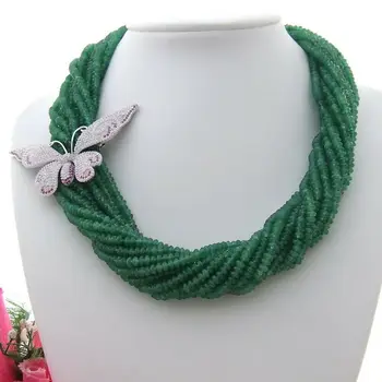 Handmade 13 strands 2x4mm green stone micro inlay zircon butterfly flower accessories sweater necklace long 50 cm
Handmade 13 strands 2x4mm green stone micro inlay zircon butterfly flower accessories sweater necklace long 50 cm