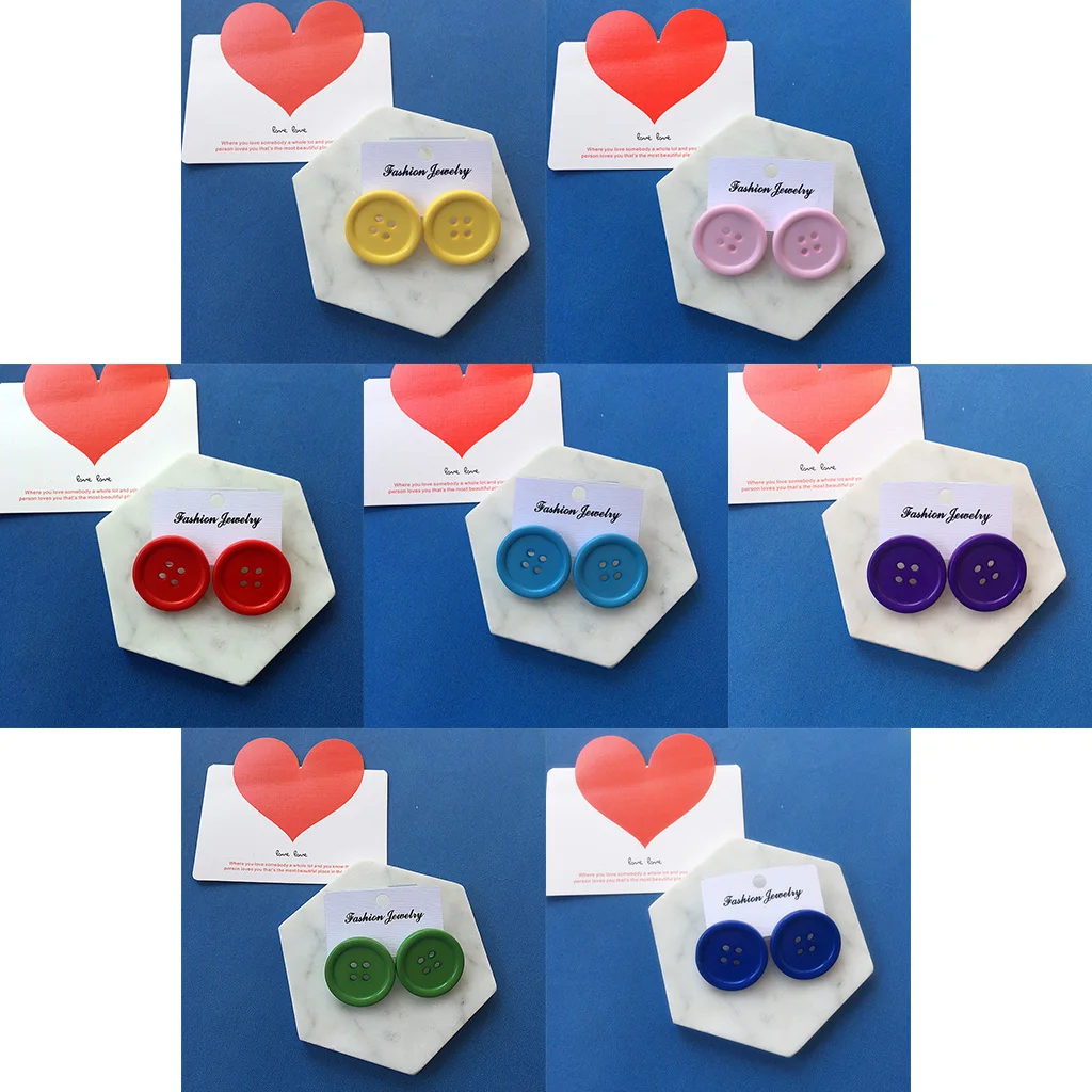1 Pair Creative Button Stud Earrings Vintage Style Minimalism Concise Design Female Ear Pins Jewelry Gift
1 Pair Creative Button Stud Earrings Vintage Style Minimalism Concise Design Female Ear Pins Jewelry Gift