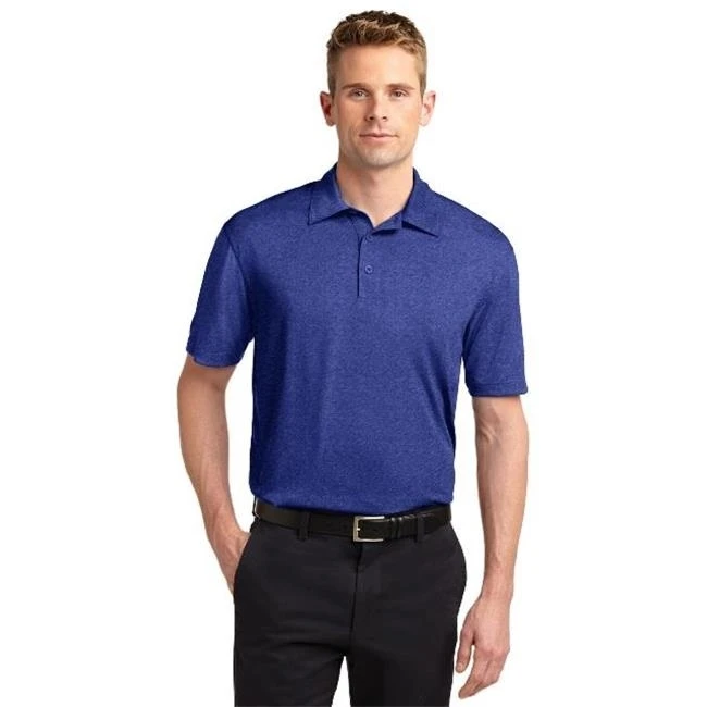 Sport-Tek ST660 Mens Heather Contender Polo T-Shirt Cobalt Heather - Large