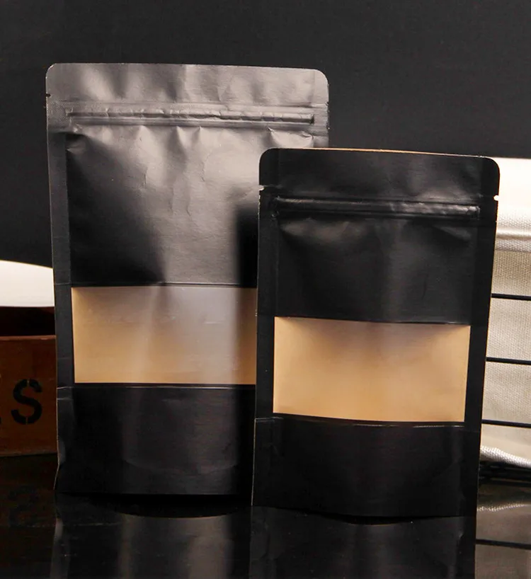 50pcs/lot Black Kraft Paper Frosted Window Bag Stand up Snack Cookie Tea Coffee Packaging Bag X-mas Paper Gift Pouch
50pcs/lot Black Kraft Paper Frosted Window Bag Stand up Snack Cookie Tea Coffee Packaging Bag X-mas Paper Gift Pouch