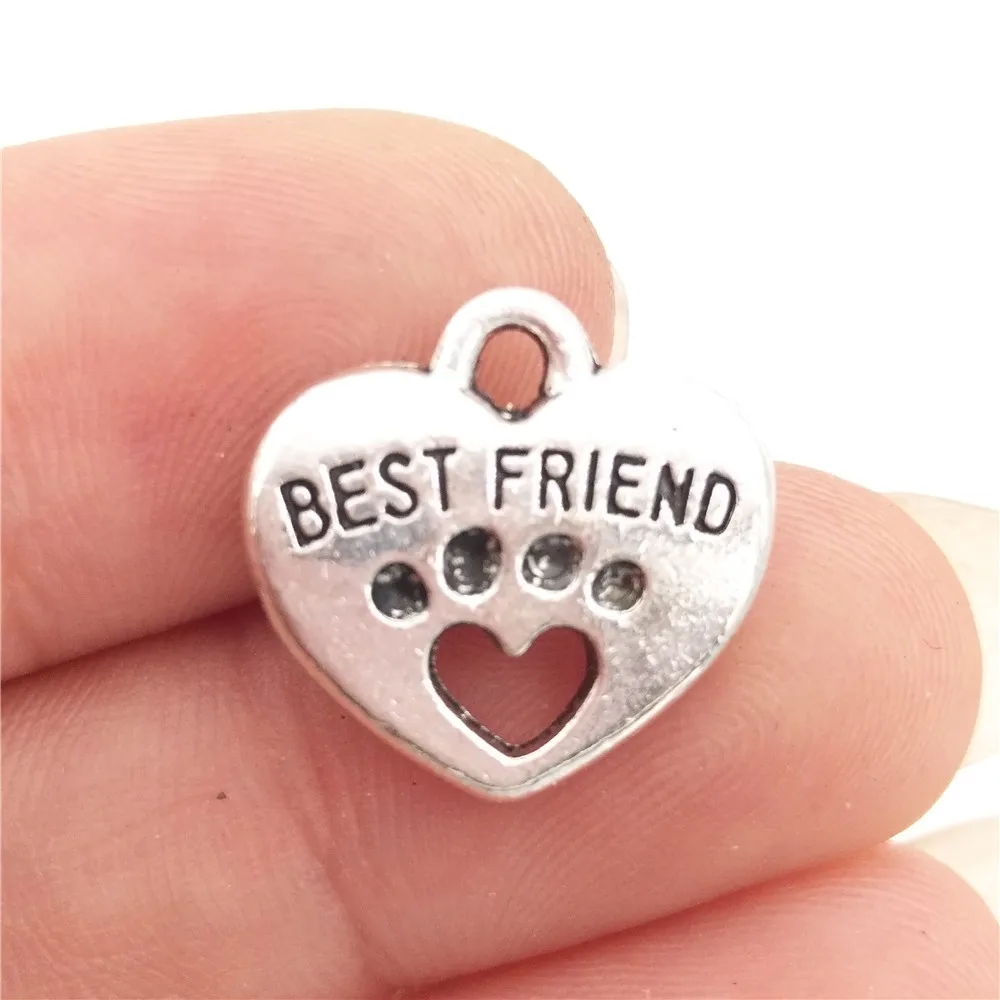 Love Charm//Pendant Tibetan Antique Silver 14mm 30 Charms Accessory Jewellery
