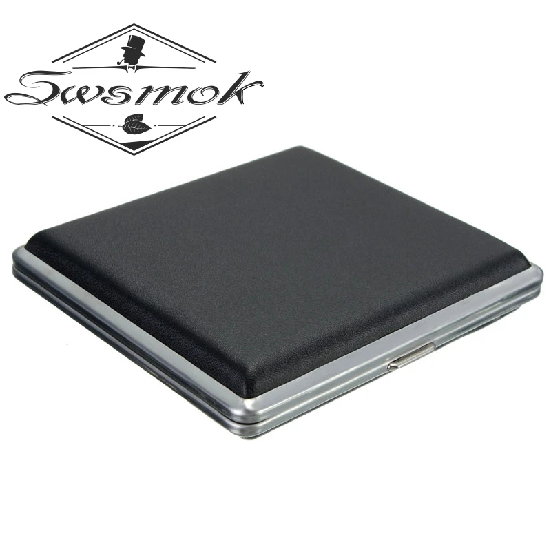 Delicate Gift Cigarette Box Case Black Pocket-leather Metal Tobacco for 20pcs Personal Cigarette Smoke Holder Storage Case
Delicate Gift Cigarette Box Case Black Pocket-leather Metal Tobacco for 20pcs Personal Cigarette Smoke Holder Storage Case