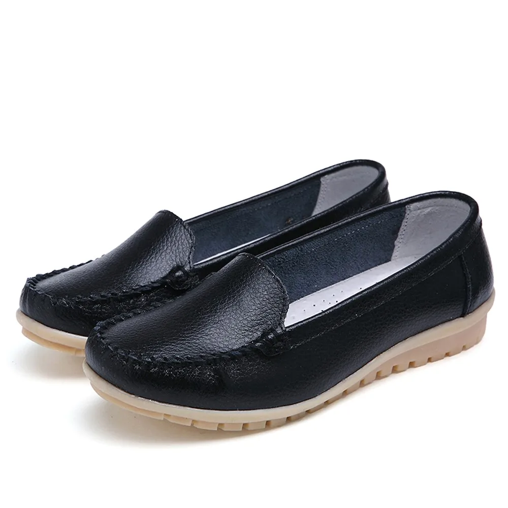 New Casual Outdoor Toe Flat High Quality Women Flats Shoes Genuine Leather Shoes Loafers Slip On Shoe Four Seasons Shoes 2019
New Casual Outdoor Toe Flat High Quality Women Flats Shoes Genuine Leather Shoes Loafers Slip On Shoe Four Seasons Shoes 2019