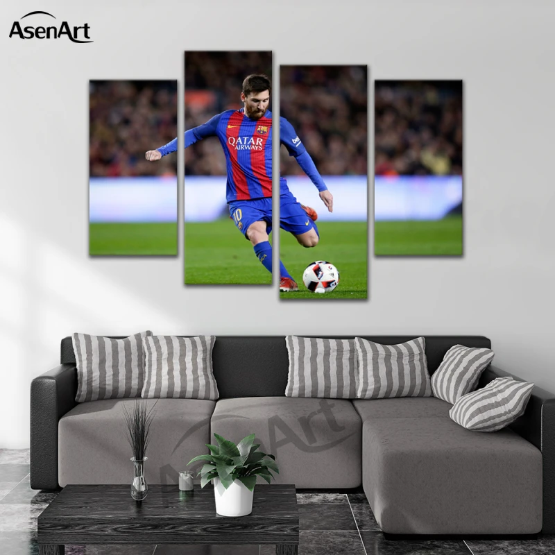 Image 5 Pieces Picture Painting Foodball Picture Frames Living Room Home Decoration Wall Art Canvas Print Ready to Hang
